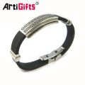 Hot sale leather custom bracelet men with stainless steel clasp